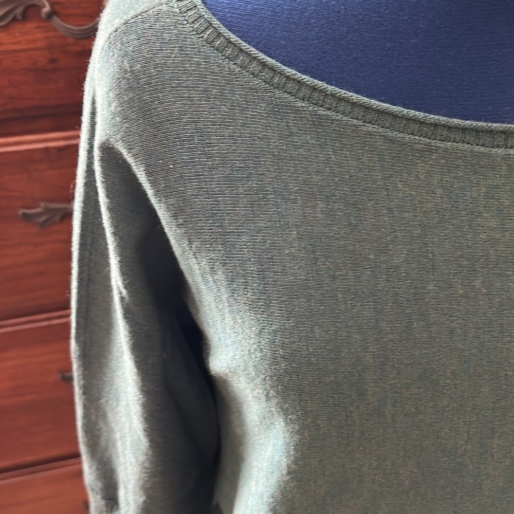 Eileen Fisher merino wool green sweater. - Picture 2 of 10